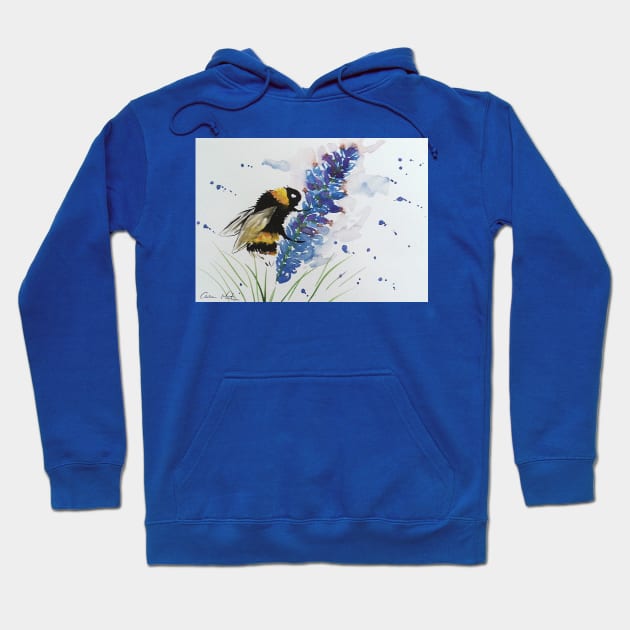 Bumble bee and Blue Lavender Hoodie by Casimirasquirkyart